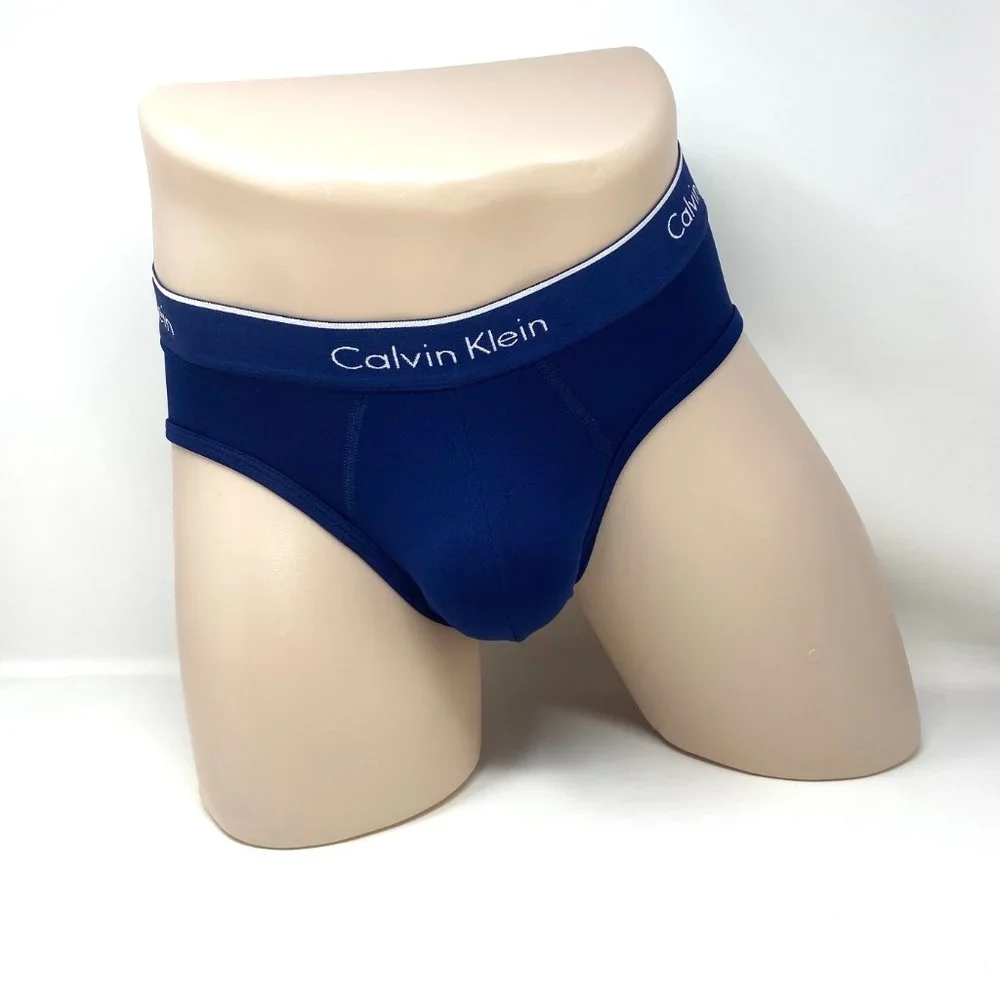 Calvin Klein 4 Pack Mans Underwear Microfiber Red Blue Gray Hip Brief NP23460907 - Picture 6 of 9
